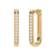 Boucles d'oreilles diamants naturels ronds 0.20 carat or jaune Renata